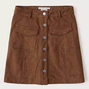 Abercrombie & Fitch Vegan Suede Brown Skirt